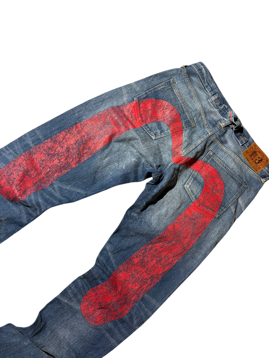 Evisu Selvedge Daicock big Logo Jeans