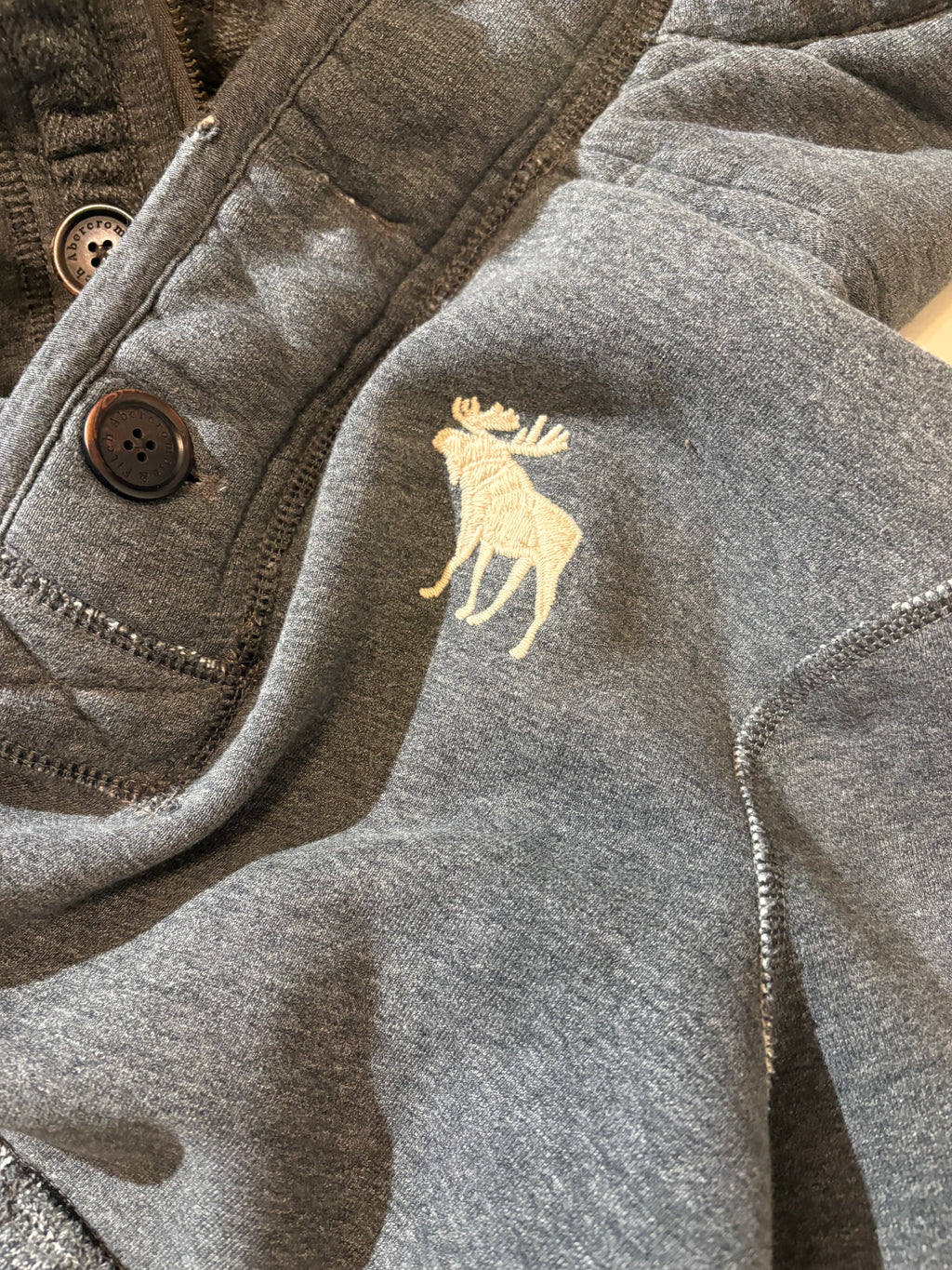 Abercrombie & Fitch Button Hoodie (L)