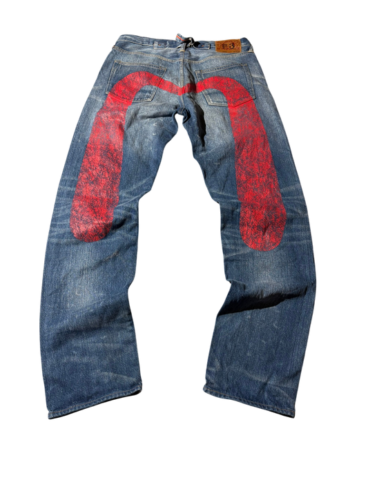 Evisu Selvedge Daicock big Logo Jeans