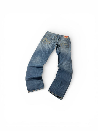 Evisu Jeans Hellblau Verwaschen