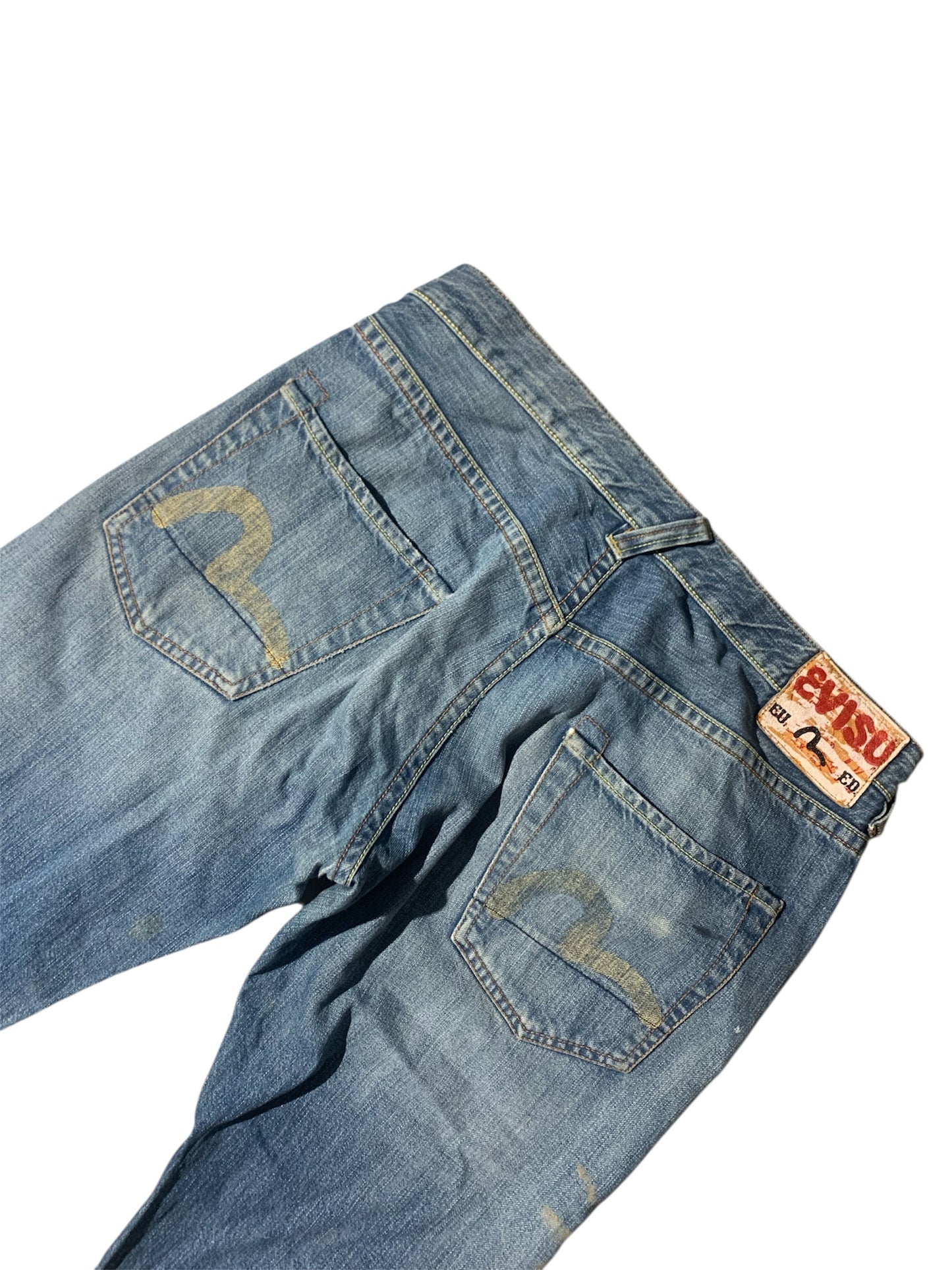 Evisu Jeans Hellblau Verwaschen
