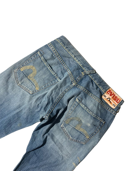 Evisu Jeans Hellblau Verwaschen